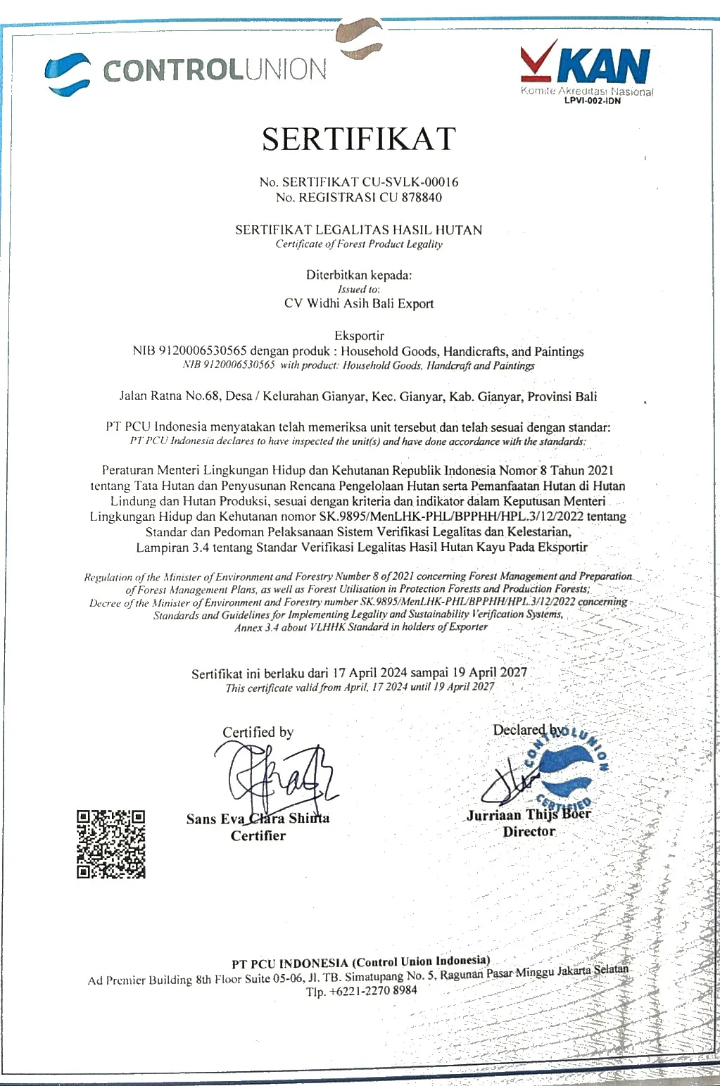 SVLK certification